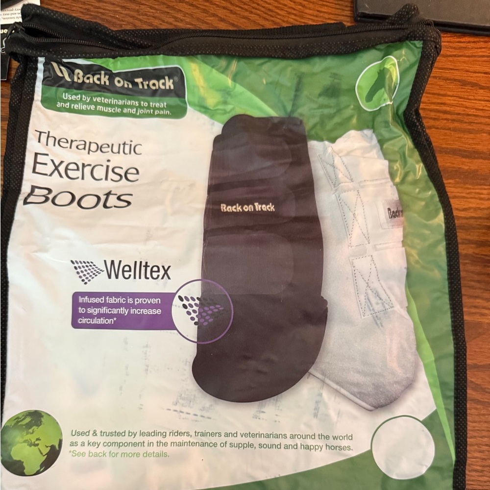 Back On Track- horse -Therapeutic Exercise Boots - Black fronts and backs (4)
